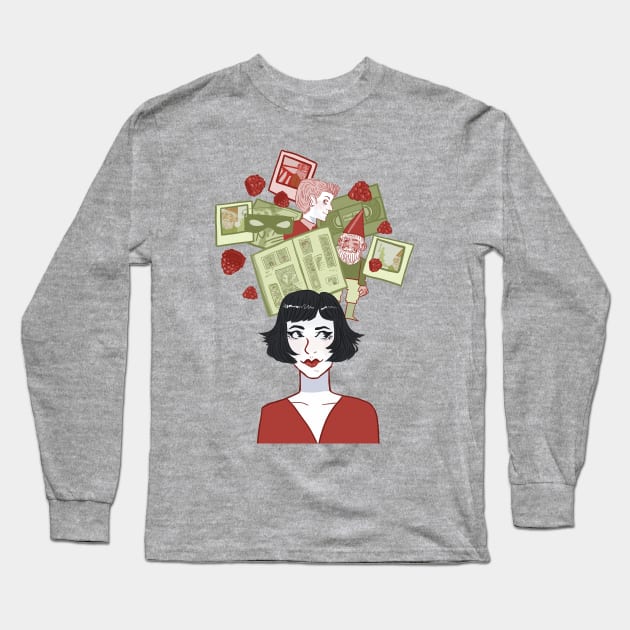 Amelie Illustration Long Sleeve T-Shirt by misnamedplants